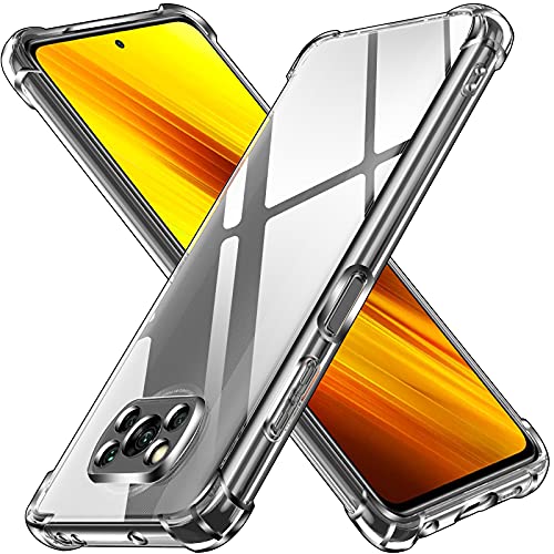 ivoler Case for Xiaomi Poco X3 Pro/Xiaomi Poco X3 NFC/Xiaomi Poco X3 Clear Shockproof Protective Case with Corner Cushion Bumper Soft Silicone TPU Cover Slim Shockproof Cover