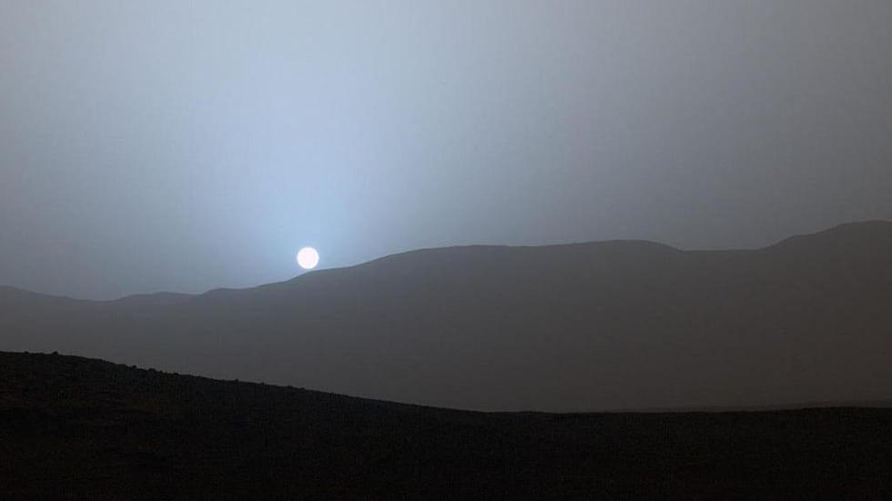 The sky on Mars is usually candy yellow during the day and turns bluer near the Sun during sunrise and sunset.