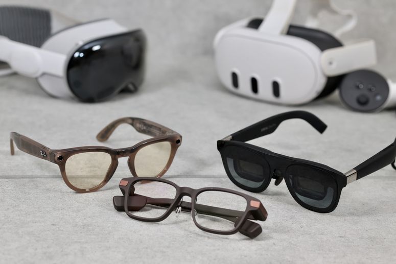 Glasses-like devices suitable for everyday use are becoming more common, such as the Ray-Ban Meta (below left), the Even G1 (below center) and the XREAL One (below right).